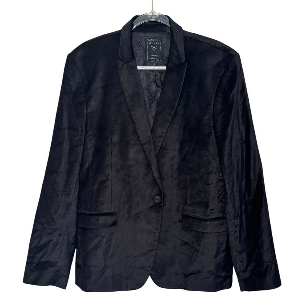 GUESS Fulham Black Velvet Knit Blazer Business Jacket Men’s Size XL - Picture 2 of 11